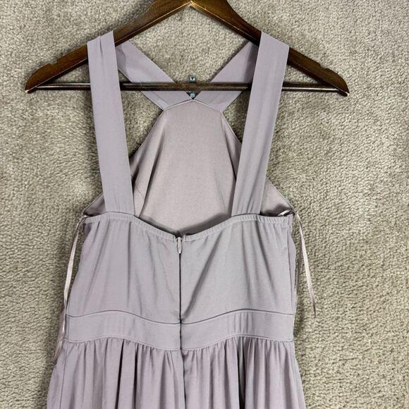 Lulus Air of Romance Maxi Dress Women Small Taupe Cross Back Lined Formal Gown - Picture 7 of 12